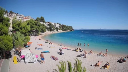 Lucica Beach in Brela, Croatia